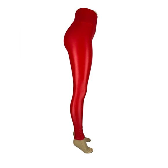 Carbon38 Womens Small Legging Takara Shine Red High Rise Nylon Lycra Gym NWT - Picture 6 of 9